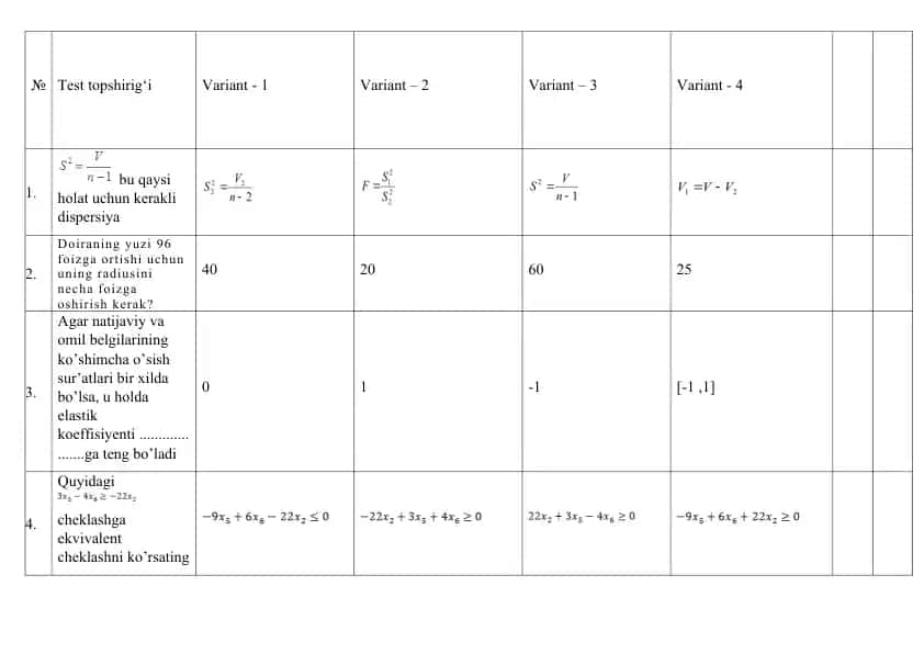 Matematika misollar to'plami