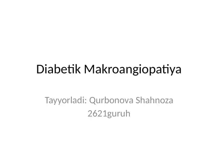 Diabetik Makroangiopatiya