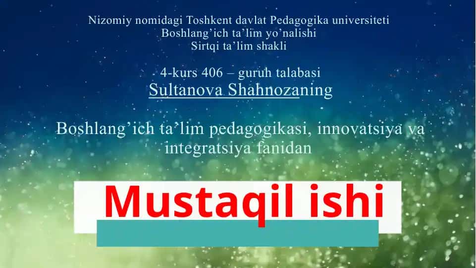 Boshlang’ich ta’lim innovatsiyalari Finlyandiyada
