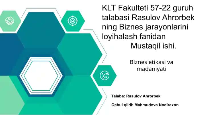 Biznes etikasi va madaniyati