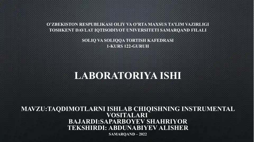 Power Point dasturida Taqdimotlar tayyorlash