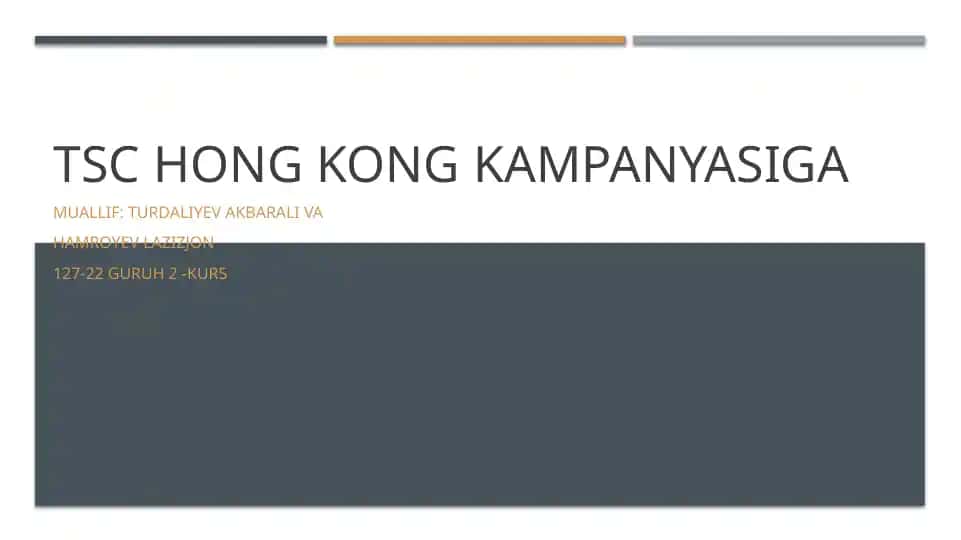 TSC Hong Kong kampaniyasi