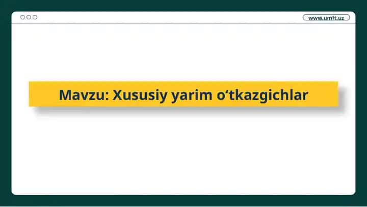 Xususiy yarim oʻtkazgichlar