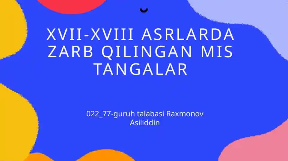 XVII-XVIII asrlardazarbqilingan mistangalar
