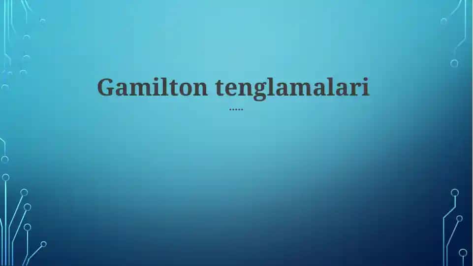 Gamilton tenglamalari