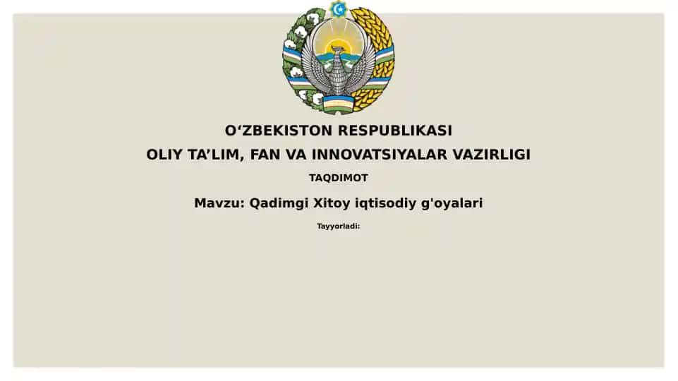 Qadimgi Xitoy iqtisodiyg'oyalari