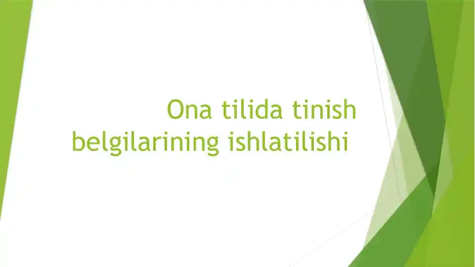 Ona tilida tinish belgilarining ishlatilishi
