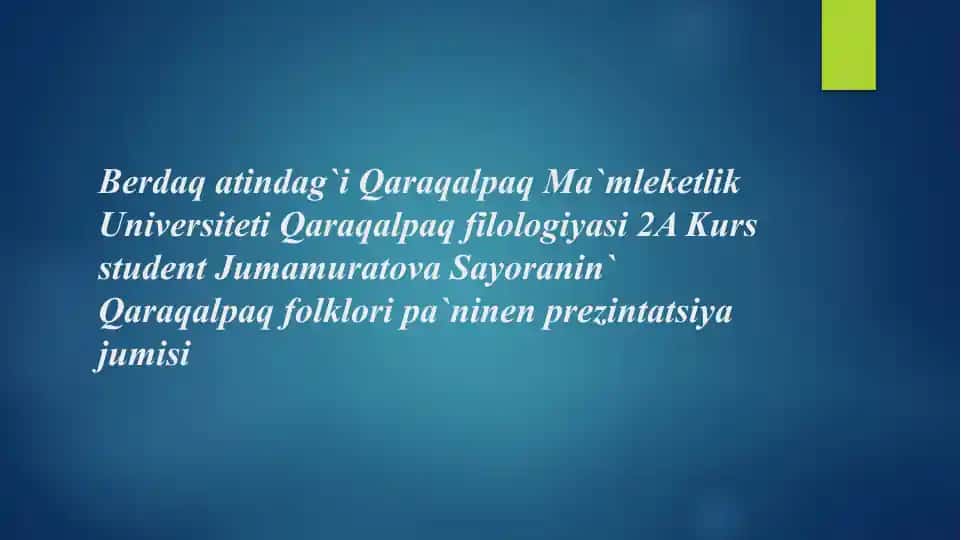 Qaraqalpaq folklori