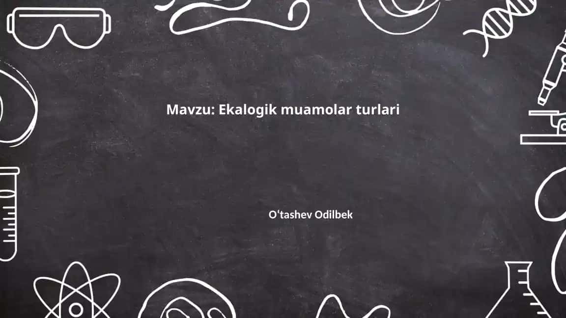 Ekalogik muamolar turlari