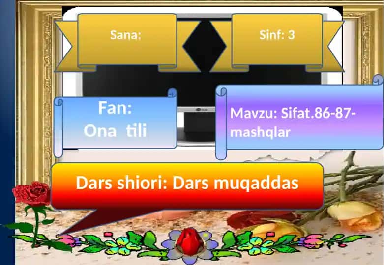 Darsning tema va tartibi