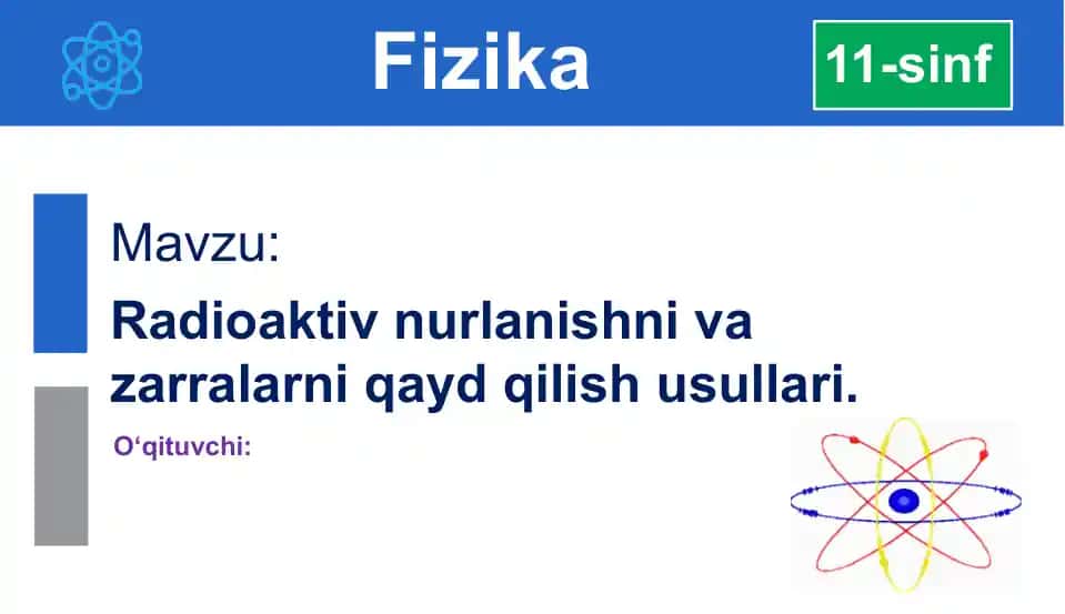 Radioaktiv nurlanishni va zarralarni qayd qilish usullari