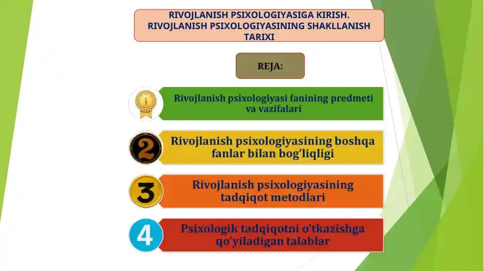 RIVOJLANISH PSIXOLOGIYASI
