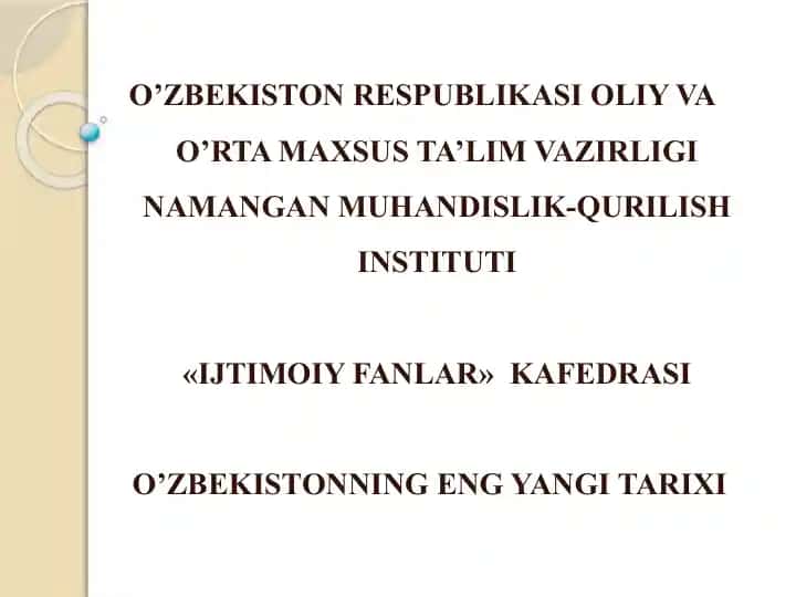 O’zbekistonda nodavlat notijorat tashkilotlar va ularning siyosiy, ijtimoiy hamda iqtisodiy jarayonlardagi ishtiroki
