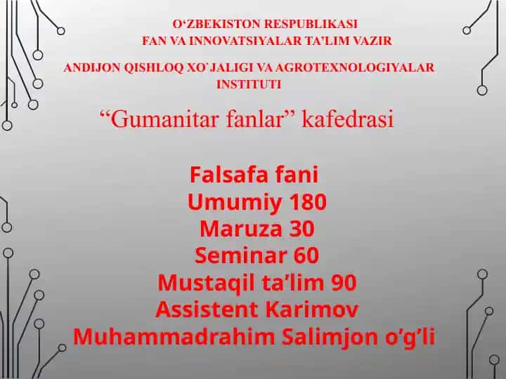 Falsafa fanining predmeti, mazmuni va jamiyatdagi roli