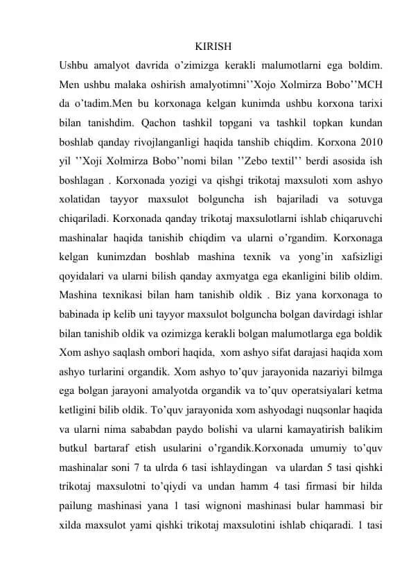 Trikotaj maxsuloti
