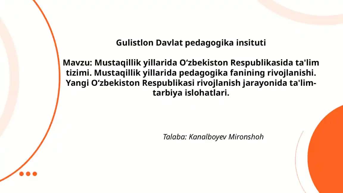 Mustaqillik yillarida Oʻzbekiston Respublikasida ta'lim tizimi