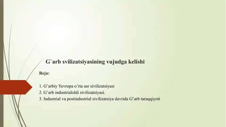 G’arb Sivilizatsiyasi