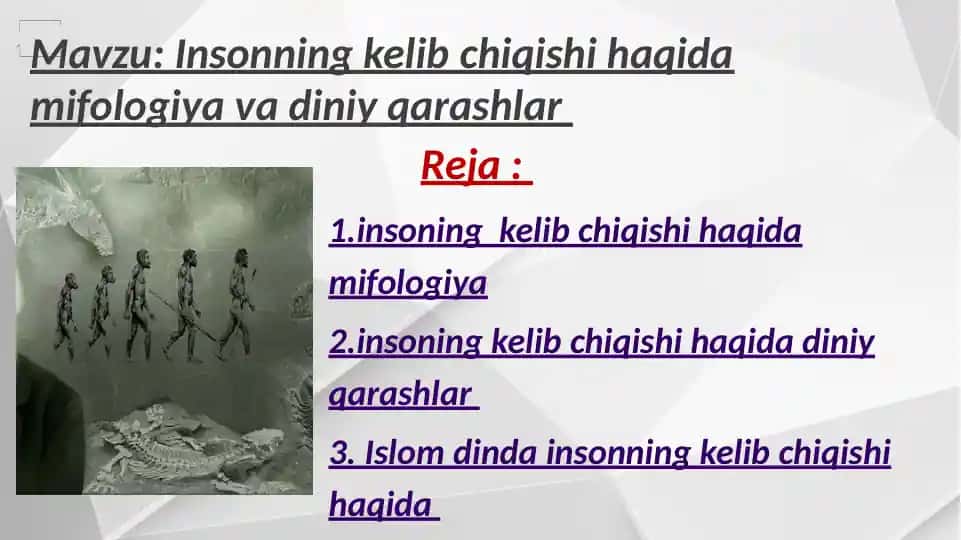 Insonning kelib chiqishi haqida mifologiya va diniy qarashlar
