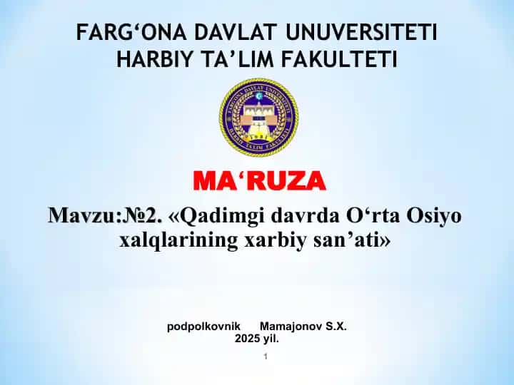 Harbiy san’at tarixi darslik