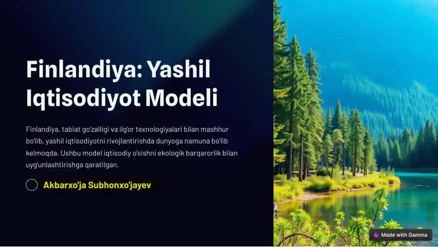 Yashil Iqtisodiyot Modeli