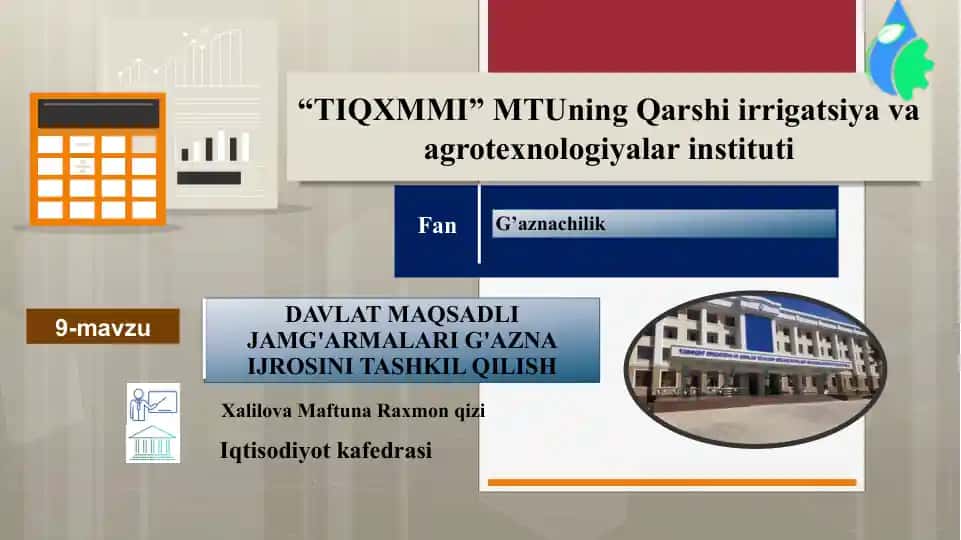 Davlat Maqsadli Jamg'armalari G'azna Ijrosini Tashkil Qilish