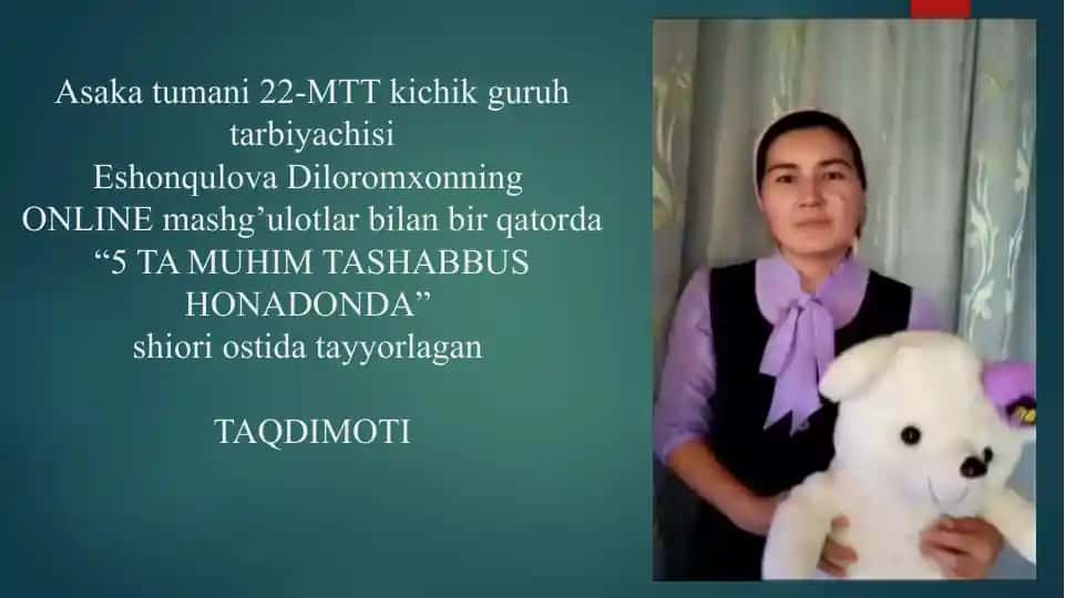 5 ta muhim tashabbus honadonda taqdimoti