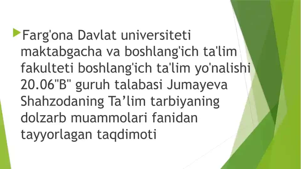 Ta'lim sohasidagi davlat siyosatining asosiy tamoyillari