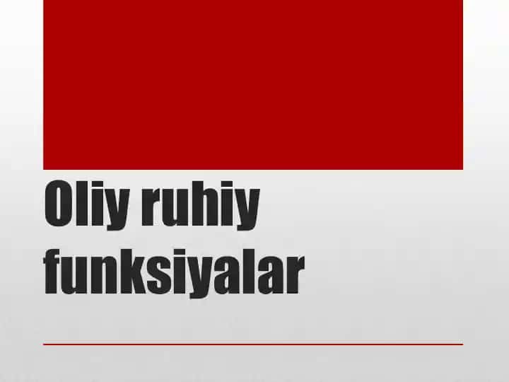 Oliyruhiyfunksiyalar