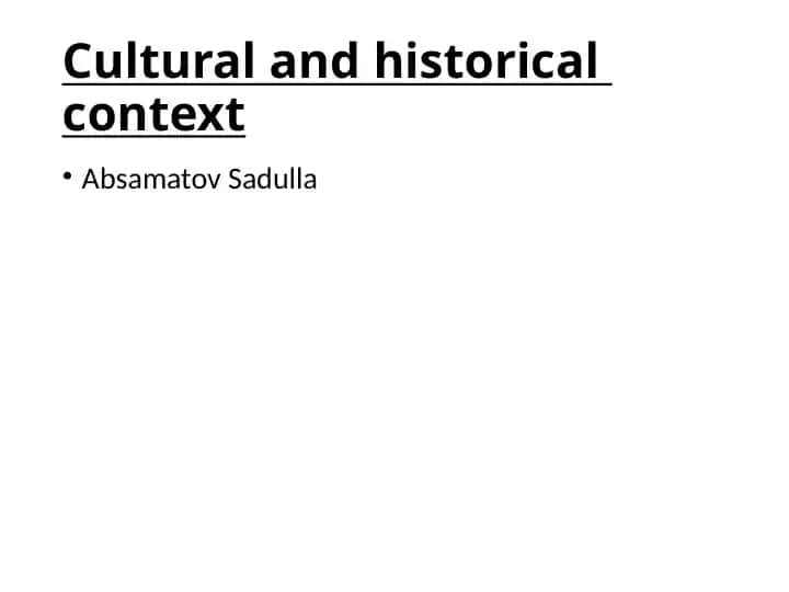 Cultural and historical context