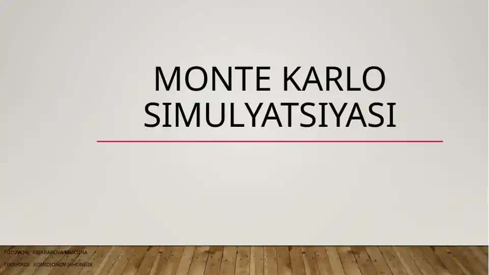 Monte Karlo simulyatsiyasi