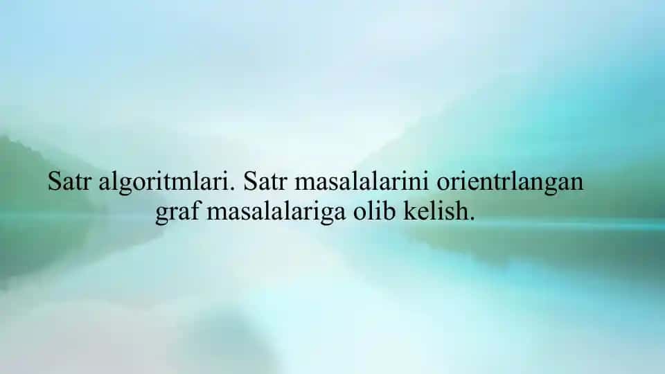 Satr algoritmlari
