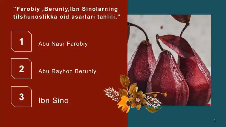Farobiy, Beruniy, Ibn Sino asarlari tahlili