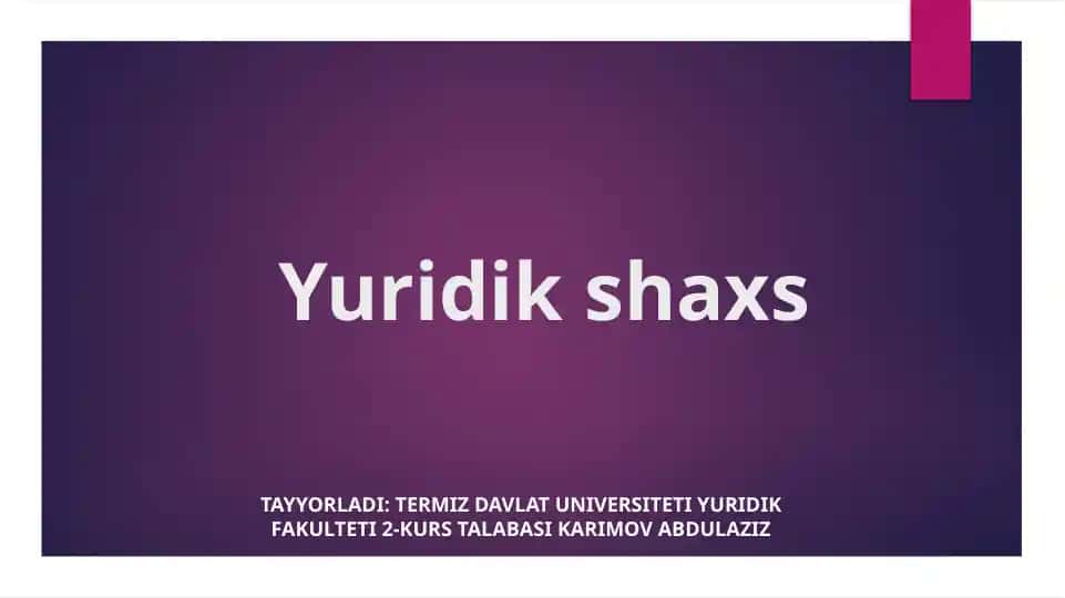 Yuridik shaxs