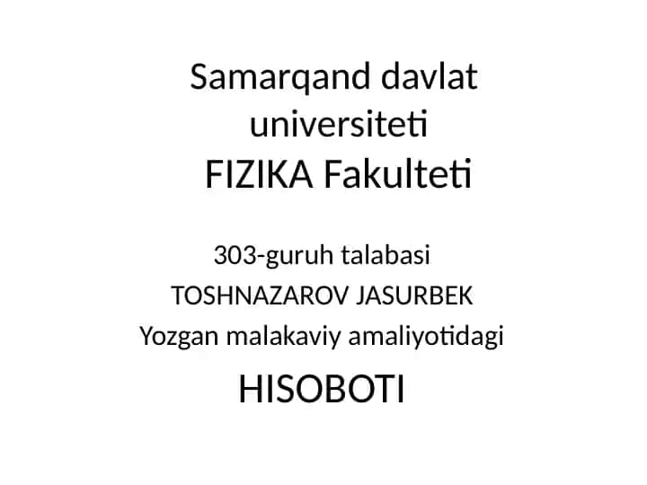 8-sinf darsligi uchun hisobot