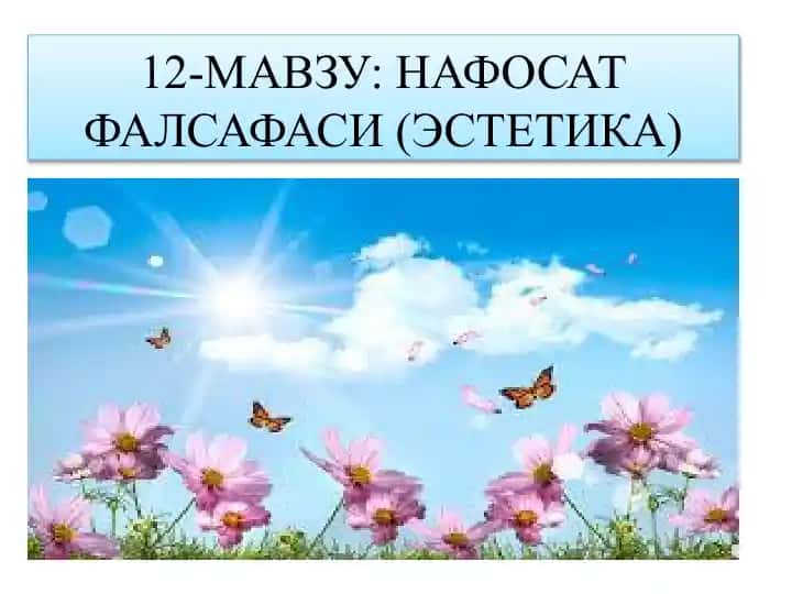 НАФОСАТ ФАЛСАФАСИ (ЭСТЕТИКА)