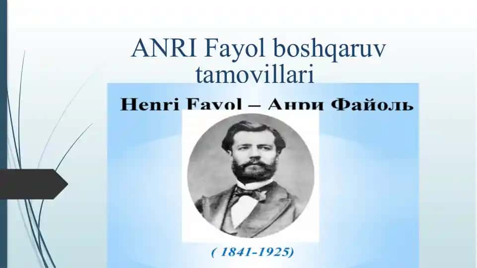 ANRI Fayol boshqaruv tamoyillari