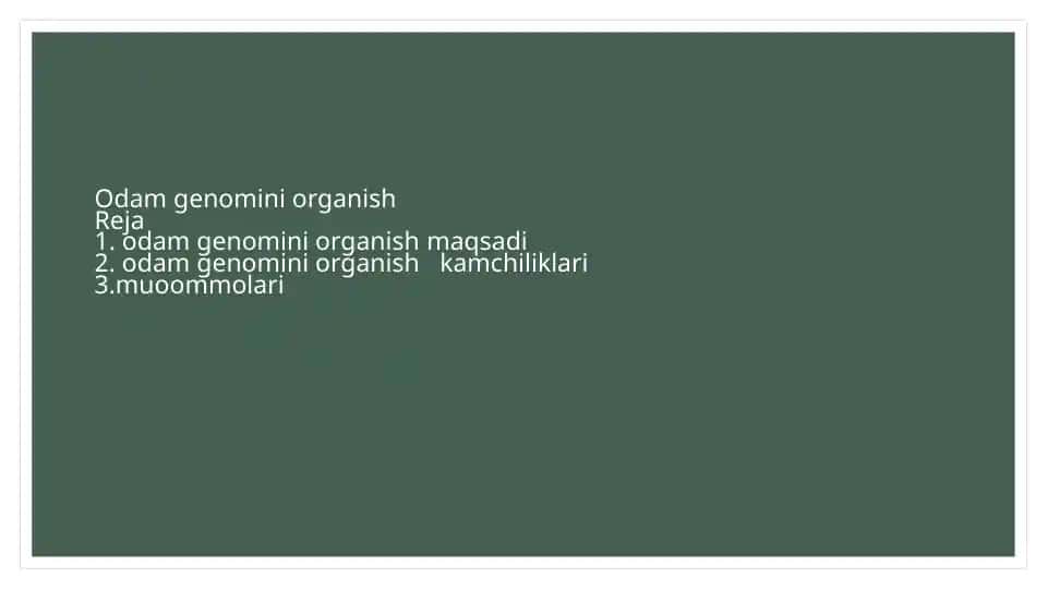 Odam genomini organish