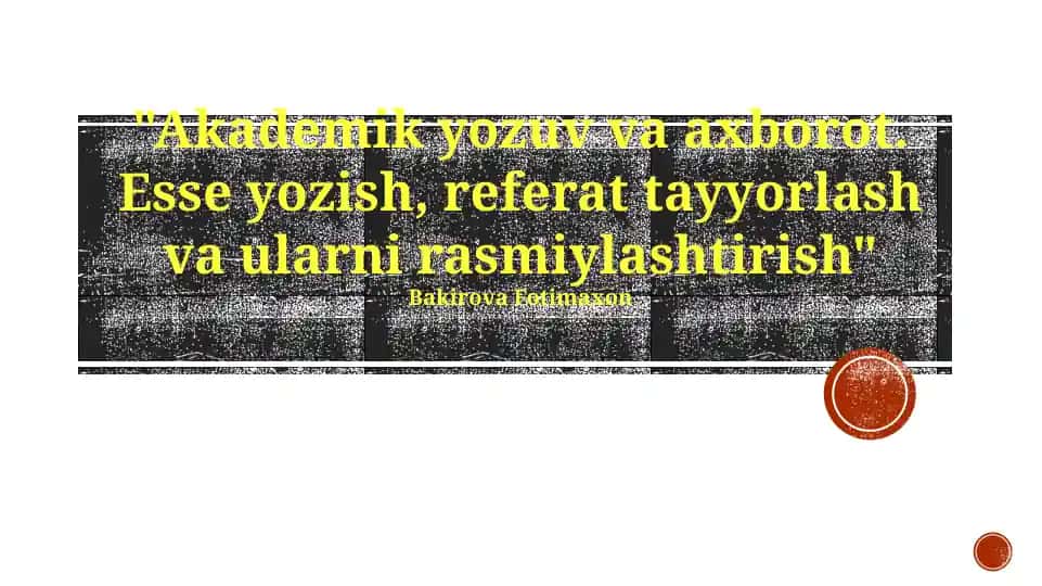 Akademik Yozuv va Axborot