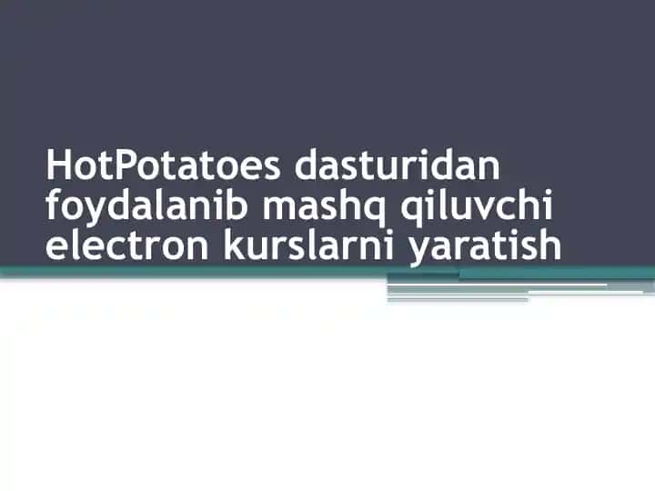 HotPotatoes dasturi