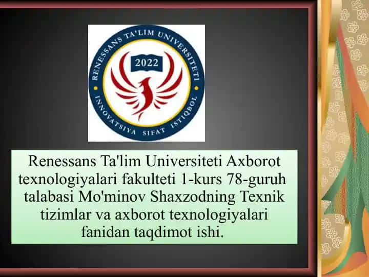 Axborot axborot texnologiyalarining rivojlanish tarixi