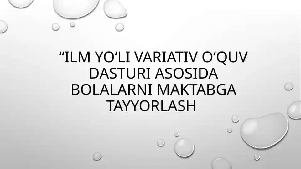 Maktabgacha ta'lim tizimiga katta e’tibor