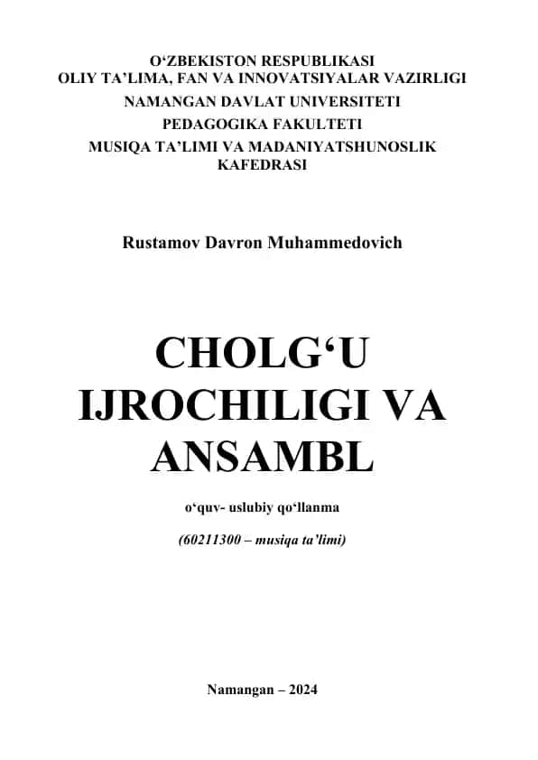 O‘quv uslubiy qo‘llanma cholg‘u ijrochiligi va ansambl