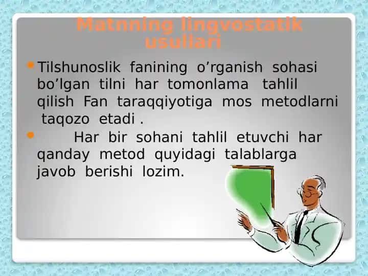 Matnning lingvostatik usullari