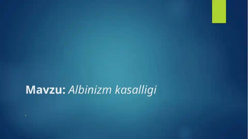 Albinizm kasalligi