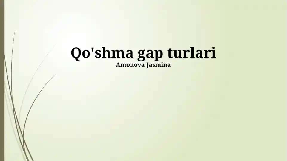 Qo'shma gap turlari