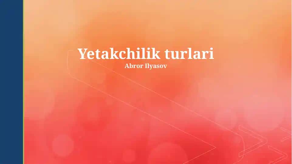 Yetakchilik turlari