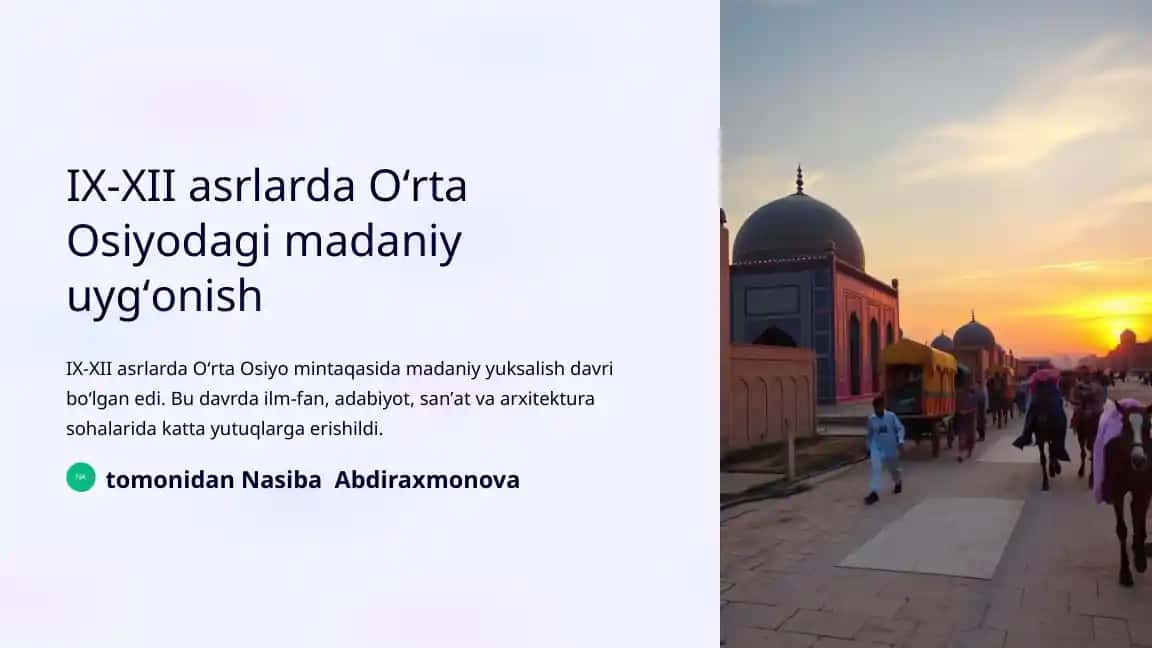IX-XII asrlarda Oʻrta Osiyodagi madaniy uygʻonish