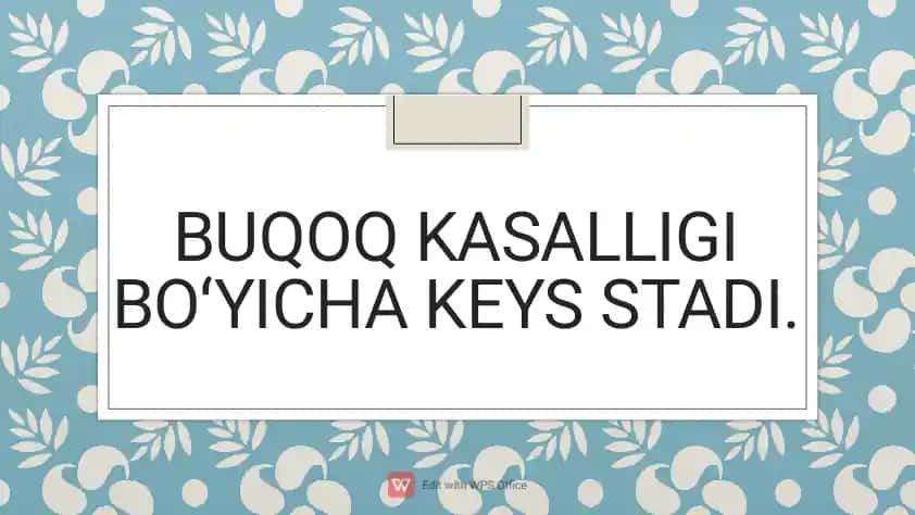 BUQOQ KASALLIGI