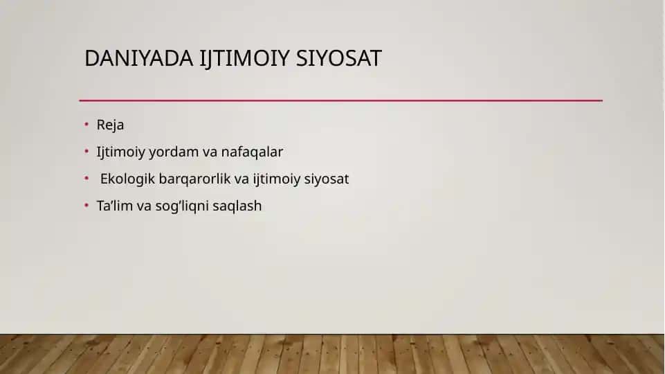 Daniyada ijtimoiy siyosat