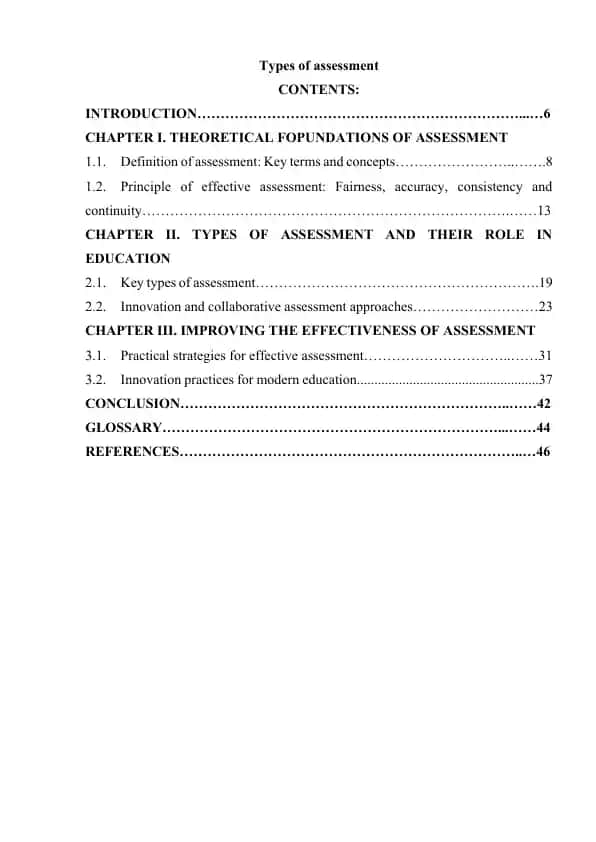 Types of Assessment